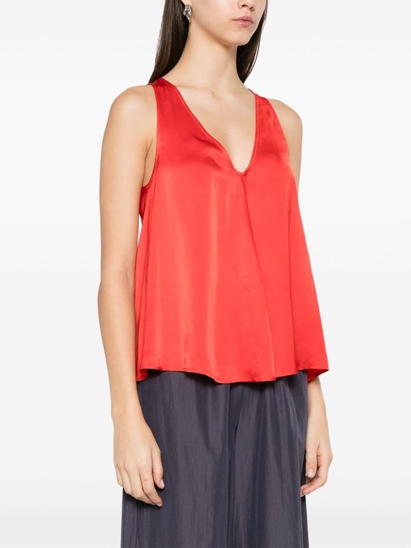 V-Neck Silk
  Sleeveless Top