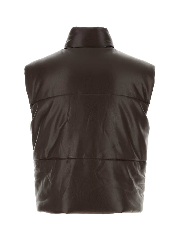 Faux Leather Vest Padded Jacket