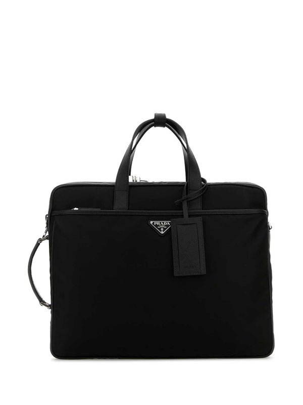 Triangle Logo Nylon Brief Case