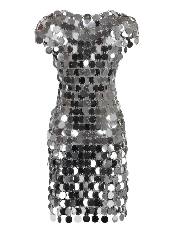 Allover Sequin Disk Mini Dress