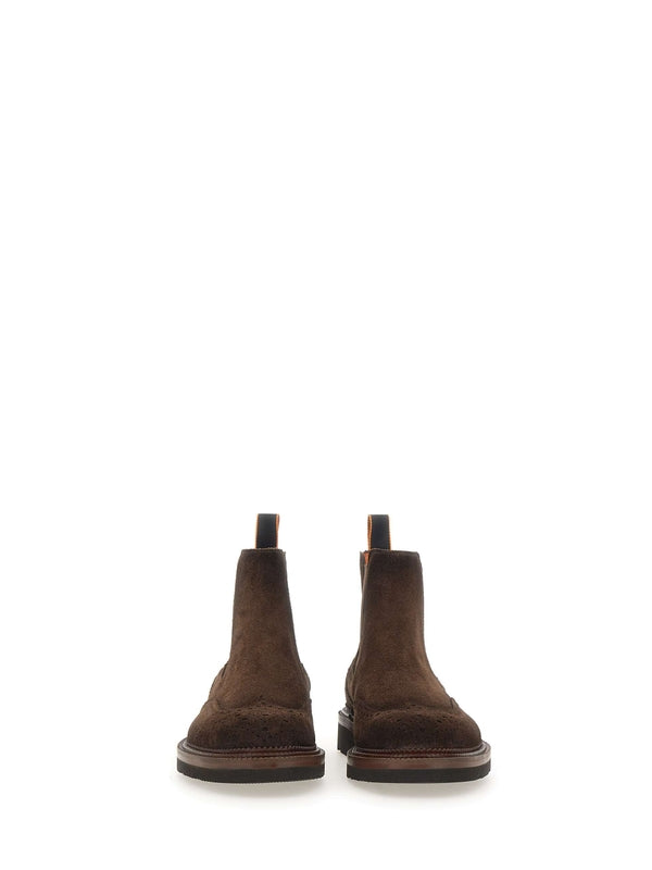 Santoni Brown Chelsea Boots