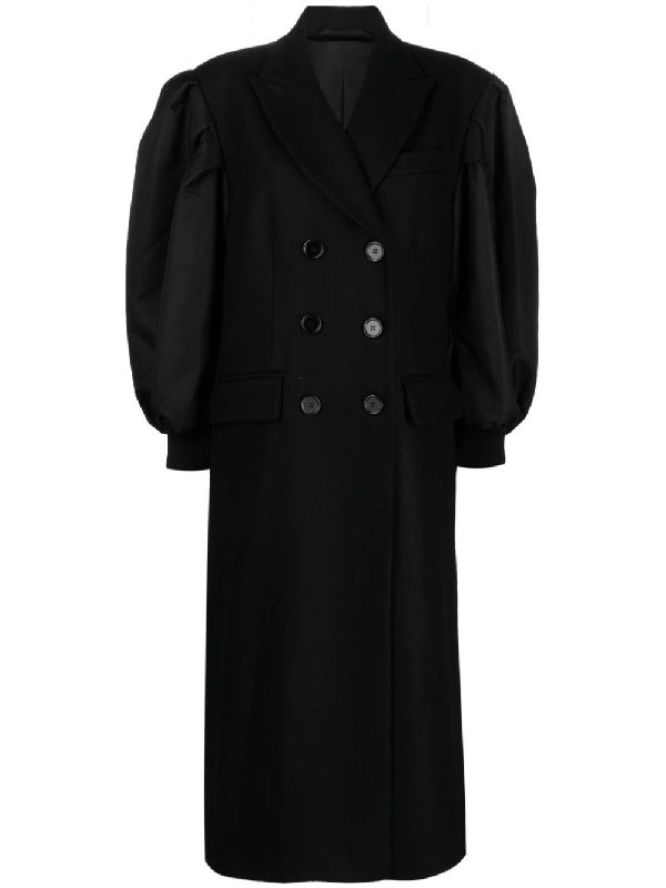 Bomber Sleeve Wool Double Coat