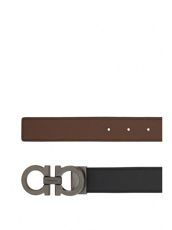 Ferragamo Black Brown Leather Belts