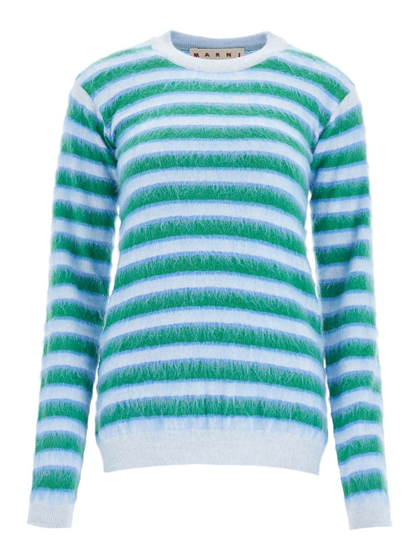 MARNI - Striped Brushed Wool Knit - Jente