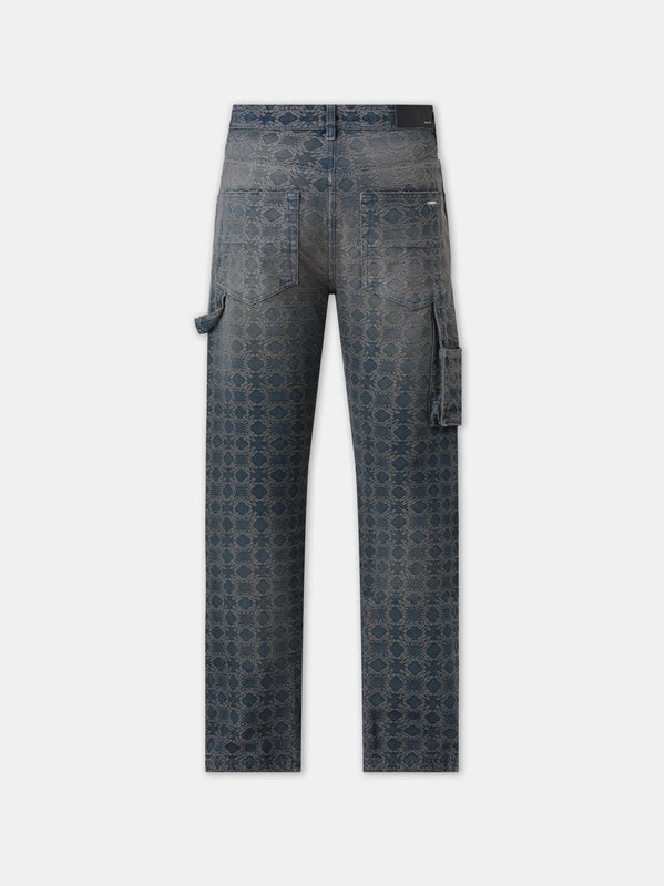 Allover Jacquard Pattern Washing Denim
  Pants