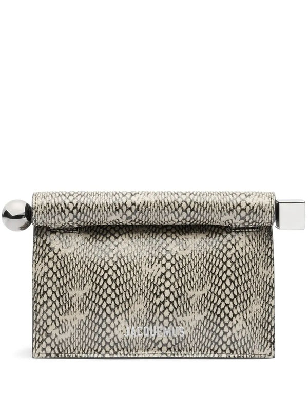 Ronde Carré Leather Clutch Bag
