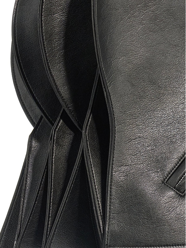 Back Pleat
  Fake Leather Biker Cape