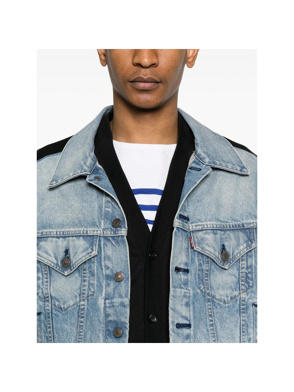 Patchwork Cotton Denim Trucker Jacket