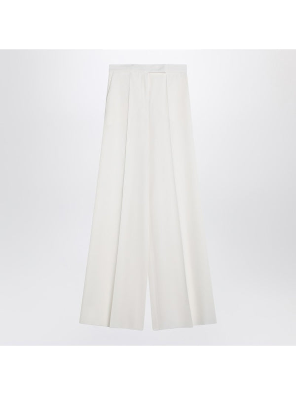 Wool Gabardine Wide Trousers