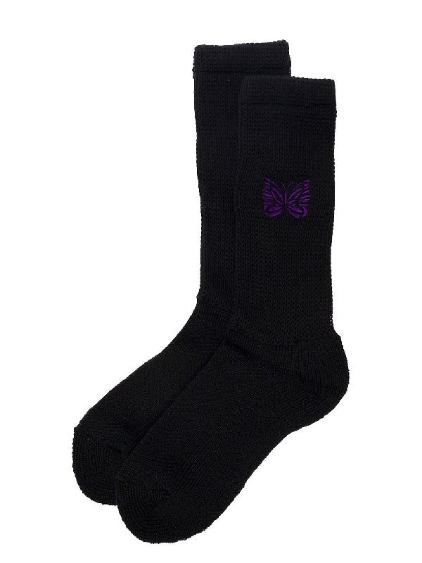 Pile Butterfly Embroidered Wool Socks