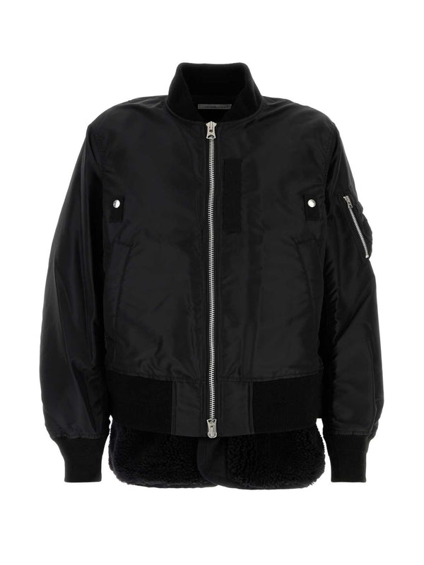 Twill Detail Nylon Bomber
  Jacket