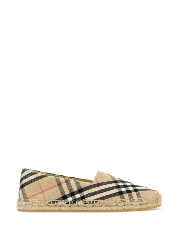 Burberry Beige Checked Espadrilles