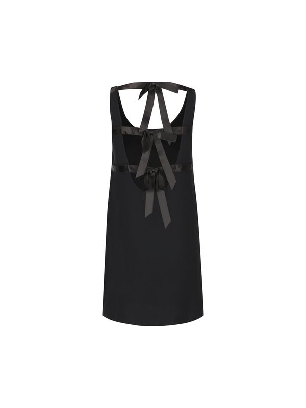 Beads Triangle Logo Bow Dress