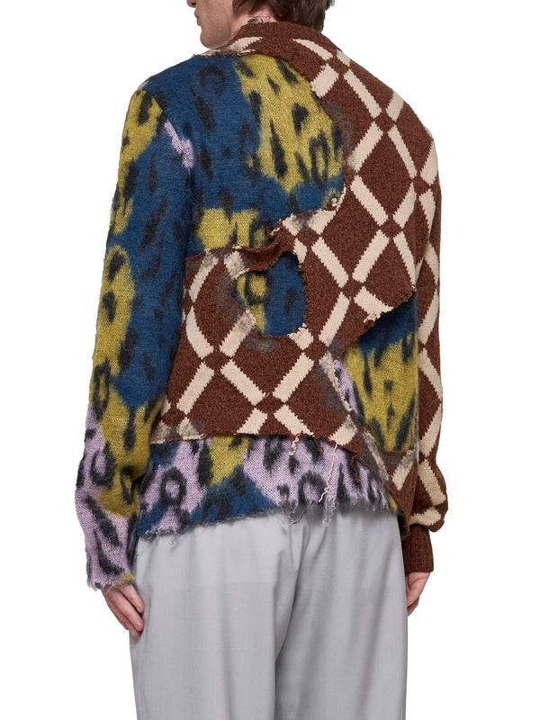 Argyle Pattern Wool Knit