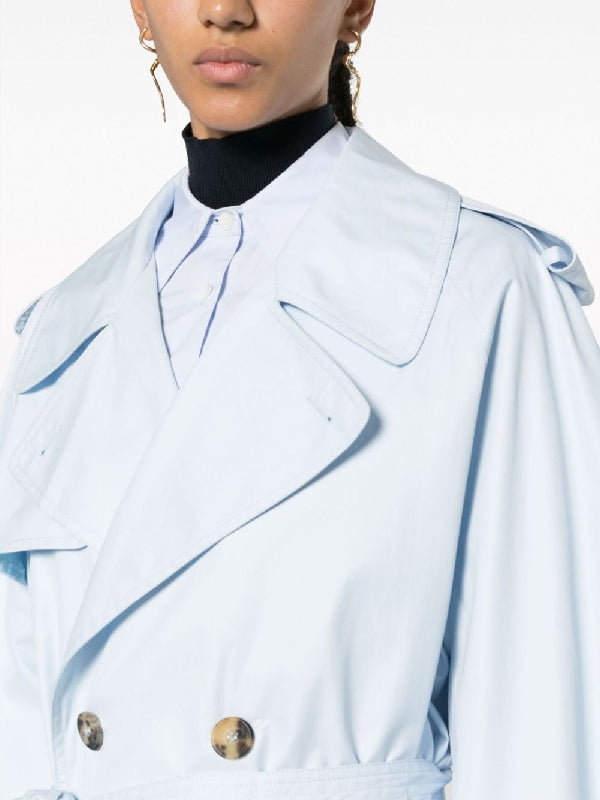 Belted Double Cotton Trench Coat