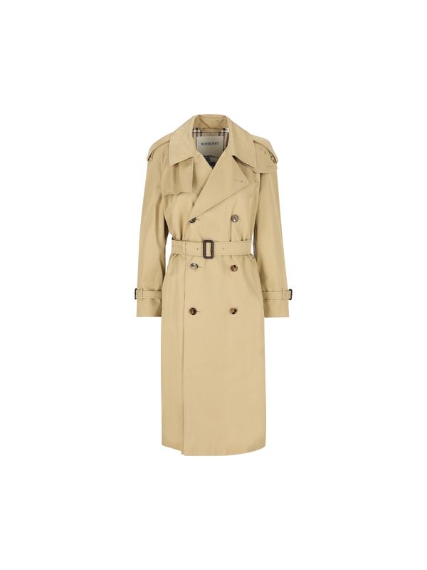 Belt Decor Cotton Trench Coat