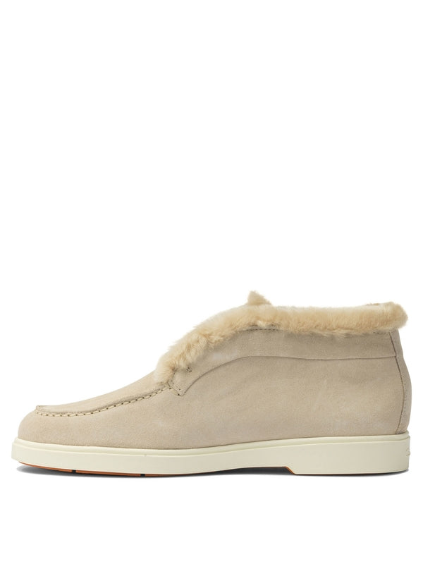 Santoni Beige Ankle Boots