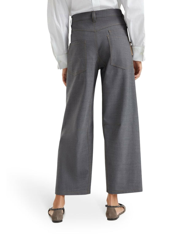 Wool Blend Wide Pants