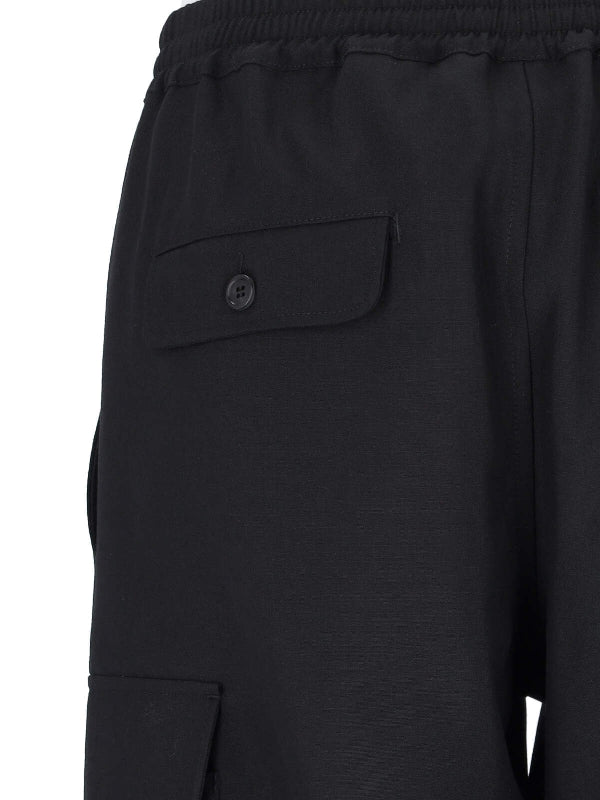 Black Cargo Pocket Banding Pants