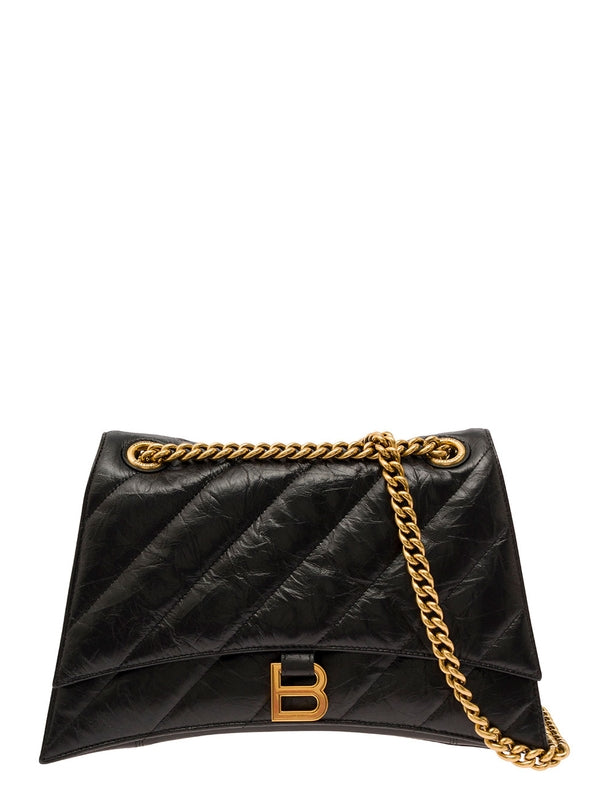 Balenciaga Crush Medium Black Crossbody & Shoulder Bags