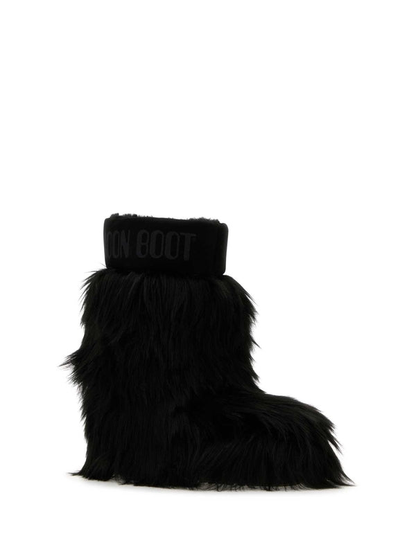 Yeti Icon Logo Faux Fur Ankle Boots