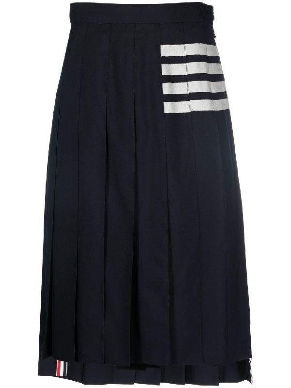 4-Bar Wool Pleated Skirt