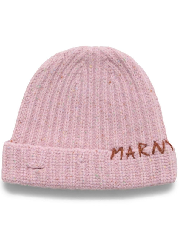 Logo Embroidered Wool Beanie