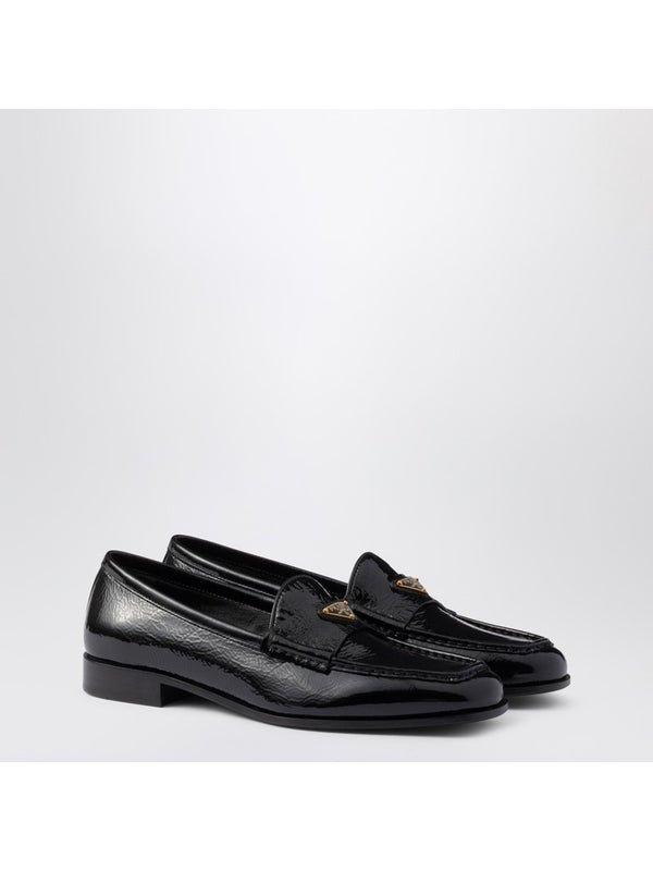 Triangle Logo Patent Leather Loafers