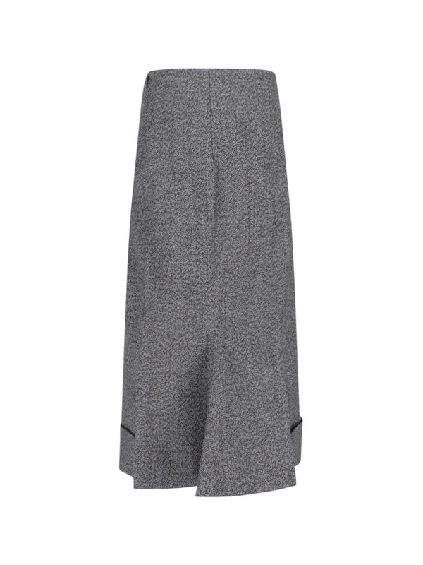 Turn-Up Wool Skirt