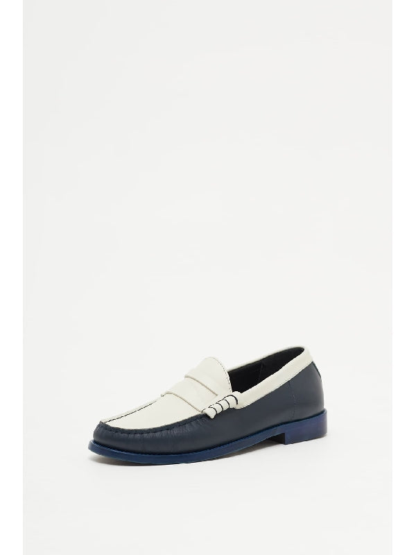 Color Block Leather Loafers