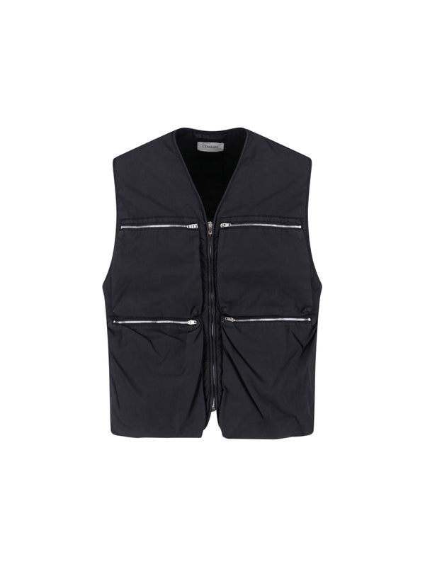 Lemaire Zipper Pocket Black Vest