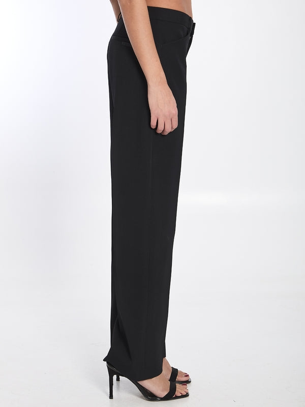 Black Wool Tailored Pants