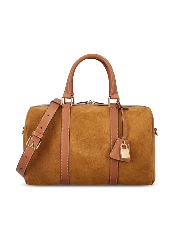 Suede Calfskin Boston Bag