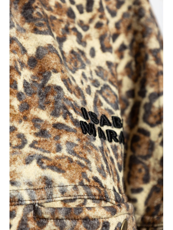 Wilda Leopard Pattern Half Zip
  Sweatshirt