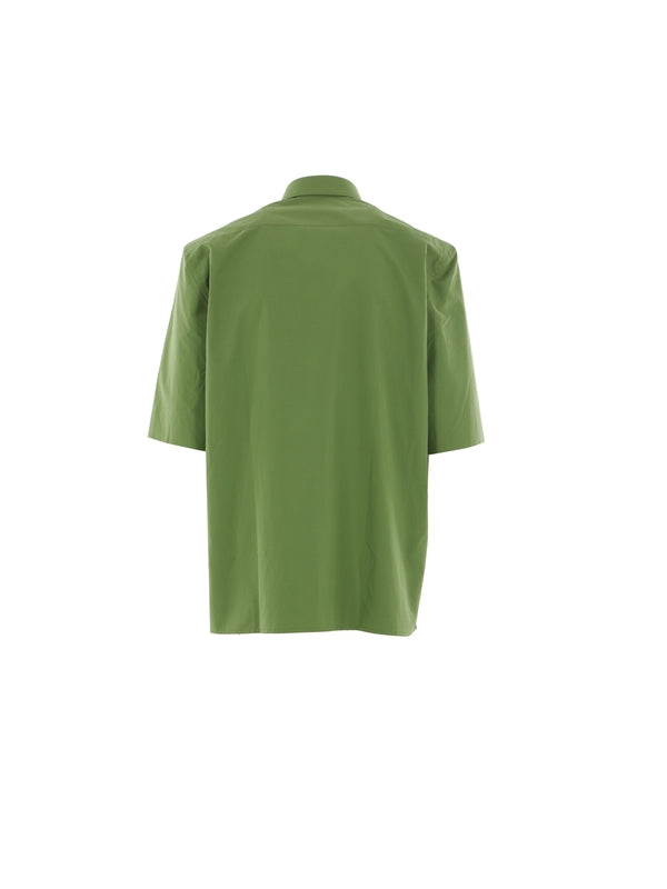 Logo Patch Cotton Short Sleeve Shirt