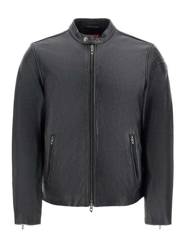 Carver Logo Leather Biker Jacket - Jente