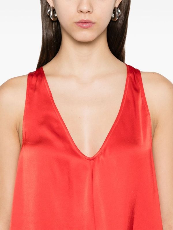 V-Neck Silk
  Sleeveless Top