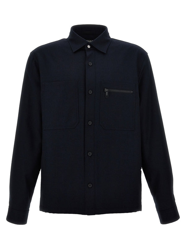 Zip Pocket Wool Shirt