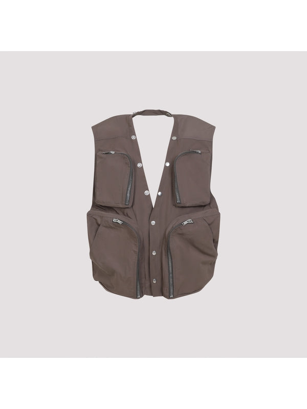 Cargo Pocket Detail Cotton Vest