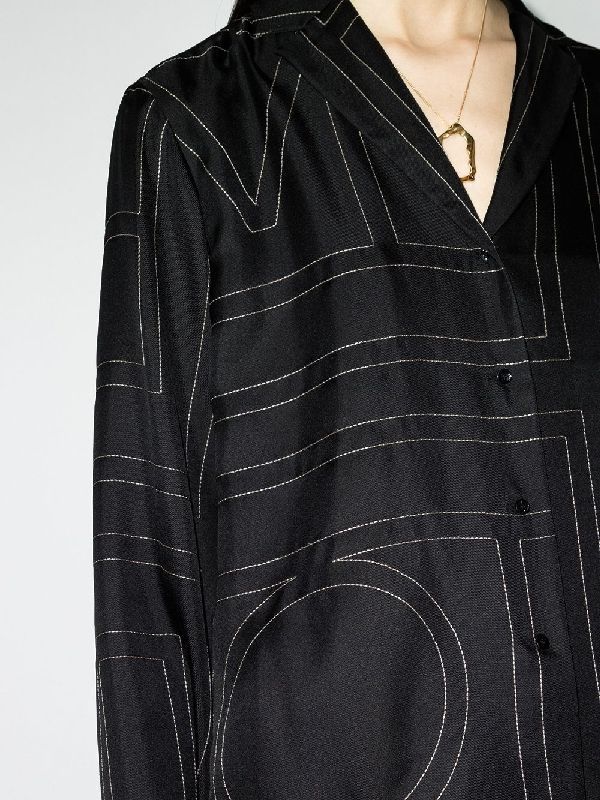 Monogram Silk Pajama Shirt