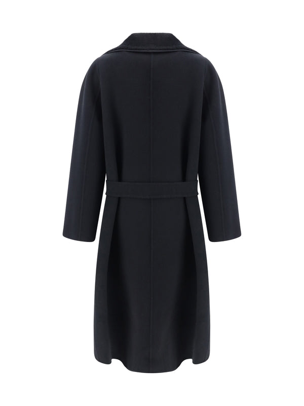 Waist Belt Wool Silk Coat