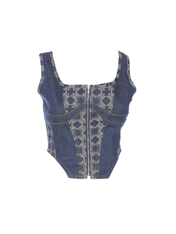 Amiri  Top Blue Sleeveless