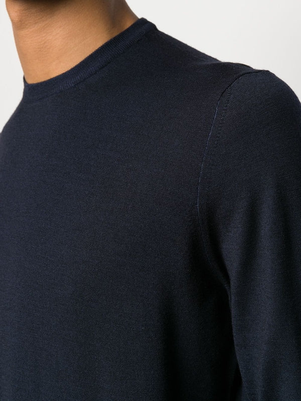 Navy Crewneck Wool Knit