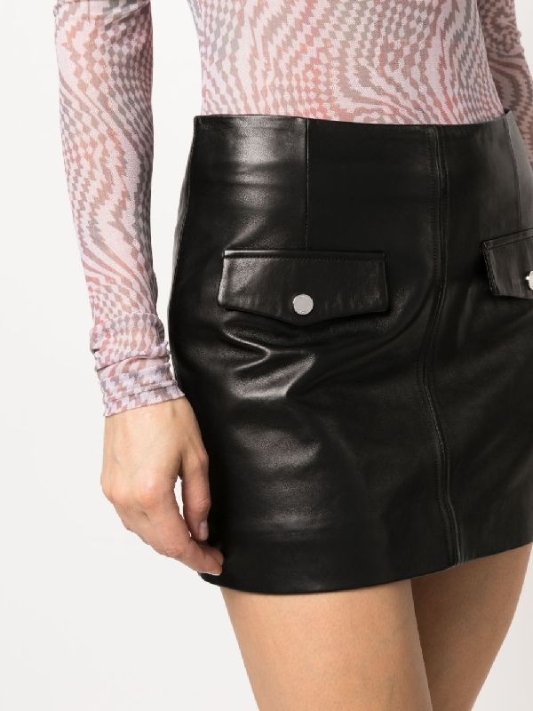 Pocket Lambskin Mini Skirt