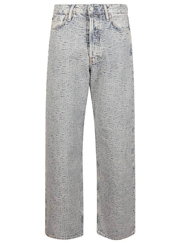 1981F Monogram Embossed Denim Pants