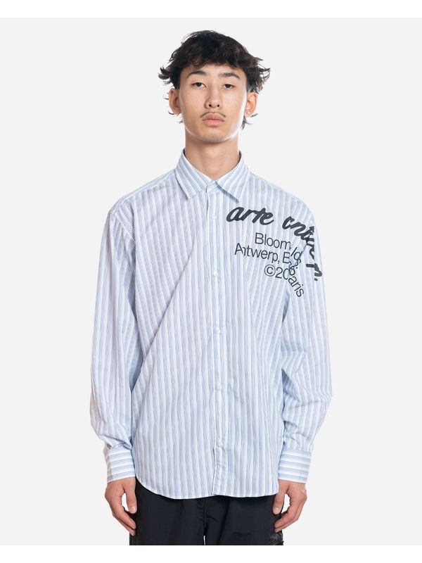 Logo Printing Stripe Cotton Shirt