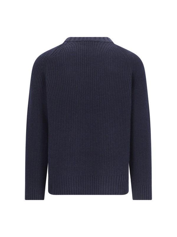 Crewneck Ribbed Wool Knit