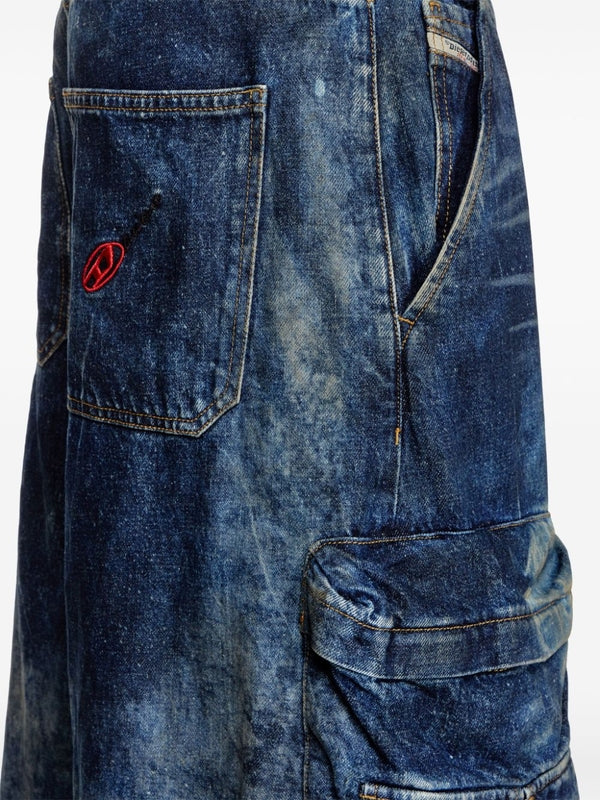 Wide Cargo Denim Pants