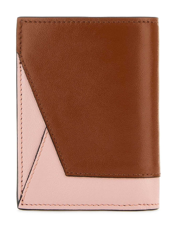 Bicolor Leather Folding Wallet