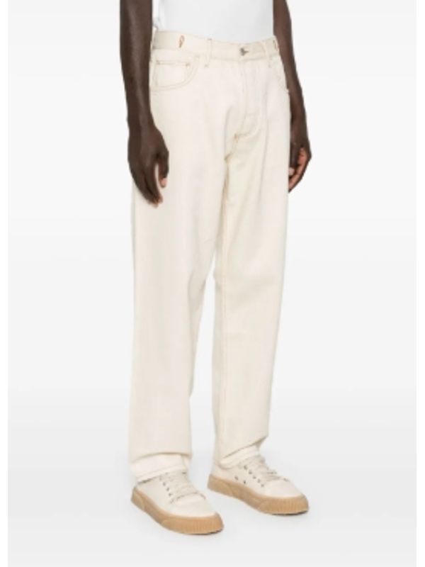 Back Logo Patch Stitch Denim Pants